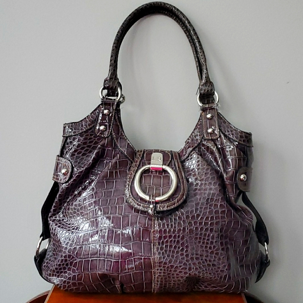 Gorgeous Crocodile Leather Purse in Plum